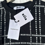 MSGM Black & White Logo Stripe Jumper