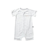 Bonds Stripe Short Sleeve Zip Wondersuit