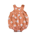 Rylee + Cru Brown Playsuit Flowers