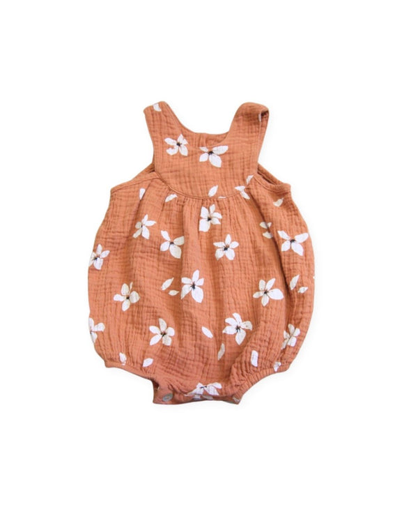 Rylee + Cru Brown Playsuit Flowers