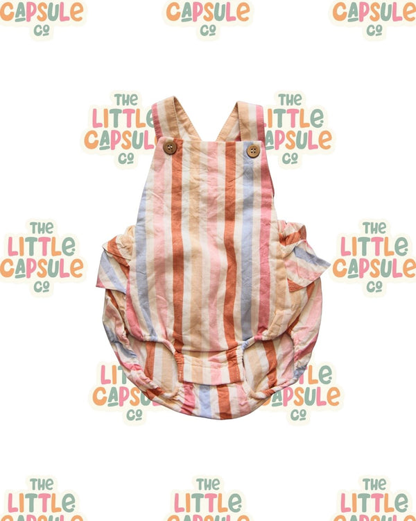 Purebaby Stripe Frill Playsuit