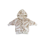 Grown Cream & Beige Swirl Knit Hooded Cardigan