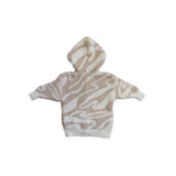 Grown Cream & Beige Swirl Knit Hooded Cardigan