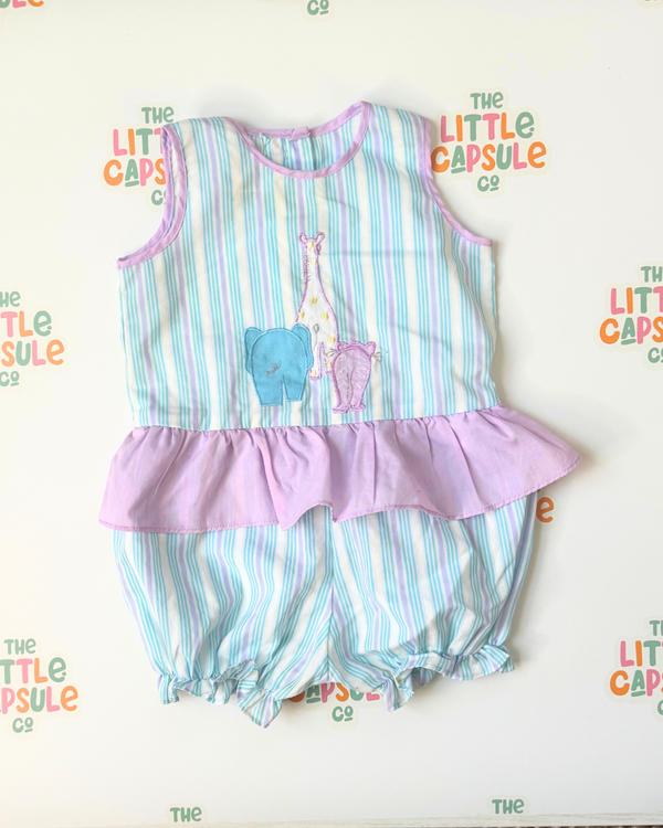 Vintage Lyn Maid Safari Stripe Playsuit