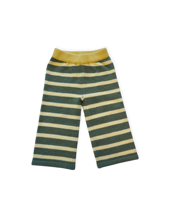 By Billie Green & Yellow Stripe Wool Blend Knit Bottoms