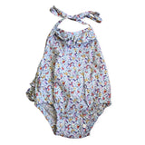 Aubrie Blue Floral Halter Playsuit