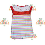Oishi-M Striped Red and Rainbow Top