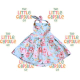 La Sienna Blue Floral Pinny
