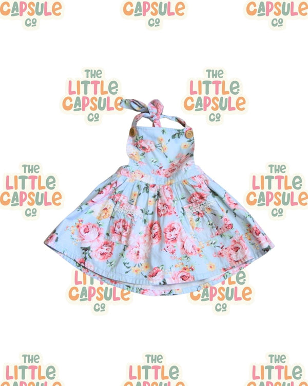 La Sienna Blue Floral Pinny