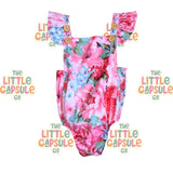 La Sienna Pink Floral Frill Playsuit