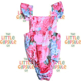 La Sienna Pink Floral Frill Playsuit