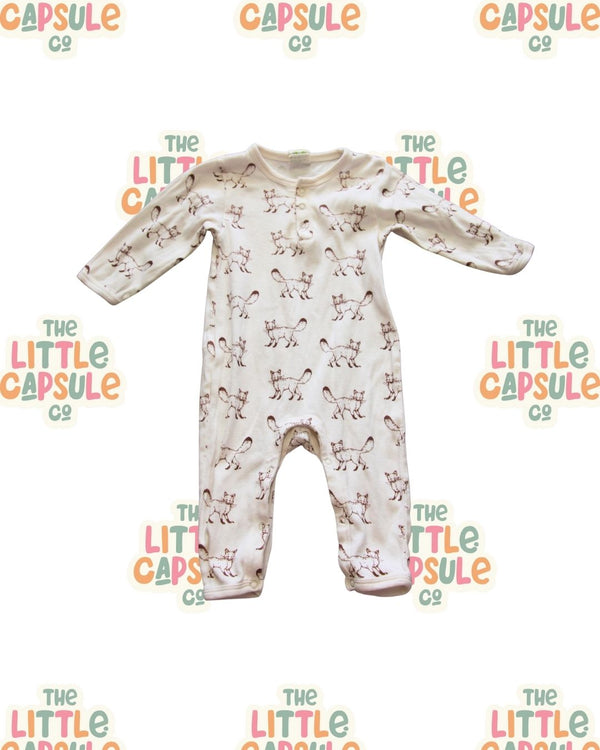 Nature Baby Cream Romper with Foxes
