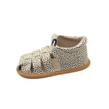 Pretty Brave Cream & Black Dot Leather Sandals