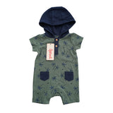 Sprout Green Palm Tree Hooded Playsuit