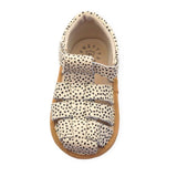 Pretty Brave Cream & Black Dot Leather Sandals