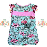 Oishi-M Oversized Tee – Hawaiian Print & Pink Stripe