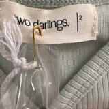 Two Darlings Light Green Cross Button Bodysuit