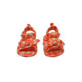 Seed Orange & White Check Baby Sandals