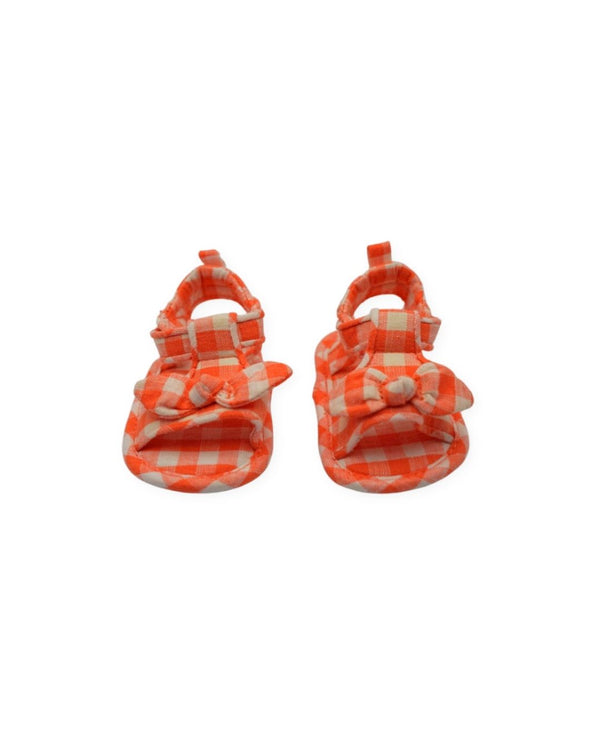 Seed Orange & White Check Baby Sandals