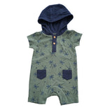 Sprout Green Palm Tree Hooded Playsuit