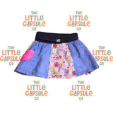 Oishi-M Purple and Pink Floral Patchwork Skirt