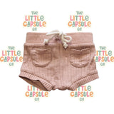 Jamie Kay Taupe Waffle Pocket Shorts
