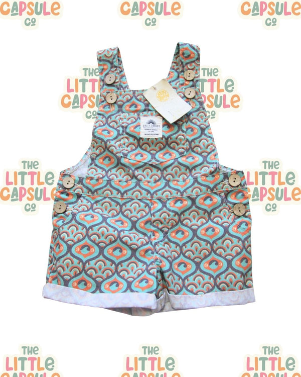 Salty Shreds Blue Boho Overalls
