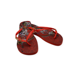 Camilla Red Floral Thongs