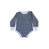 Worrn Blue & White Long Sleeve Bodysuit