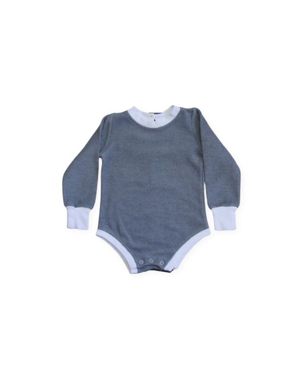 Worrn Blue & White Long Sleeve Bodysuit
