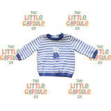 Mayoral Blue Stripe Knit Set with Teddy Bear