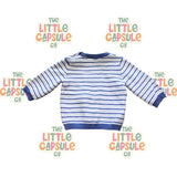 Mayoral Blue Stripe Knit Set with Teddy Bear