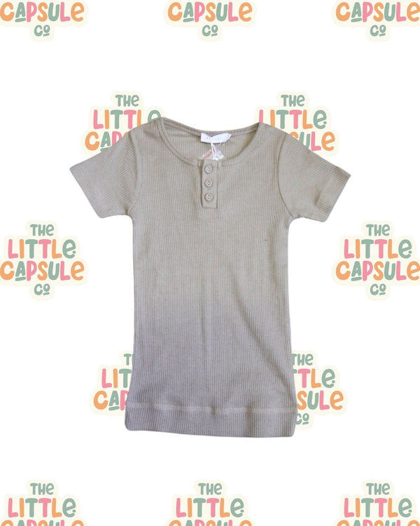 Jamie Kay Rib Tee in Mushroom Taupe