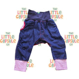 Oishi-m Denim & Pink Polka Dot Low Crotch Pants