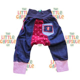 Oishi-m Denim & Pink Polka Dot Low Crotch Pants