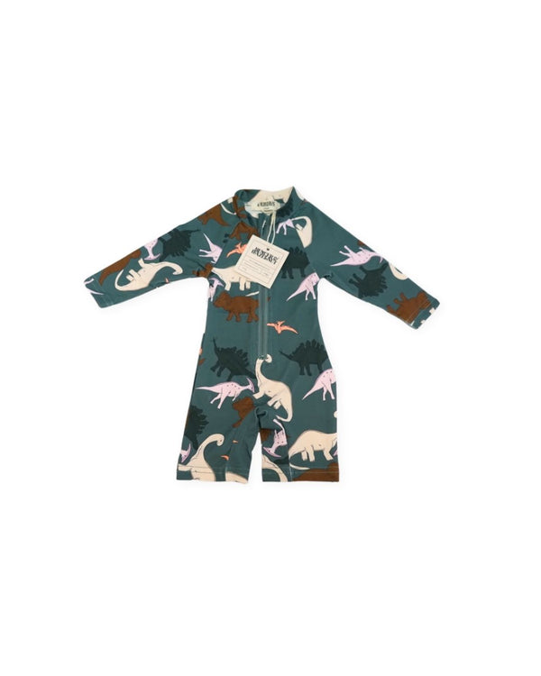 Bencer & Hazelnut Green Dino One-Piece Swim
