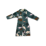 Bencer & Hazelnut Green Dino One-Piece Swim