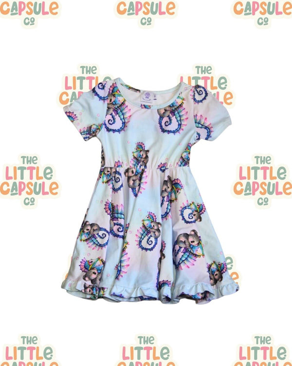Cheeky Chickadee Koala & Seahorse Dress