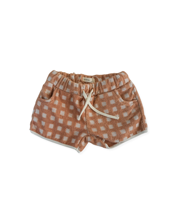 Miann & Co Cream & Brown Check Cotton Shorts