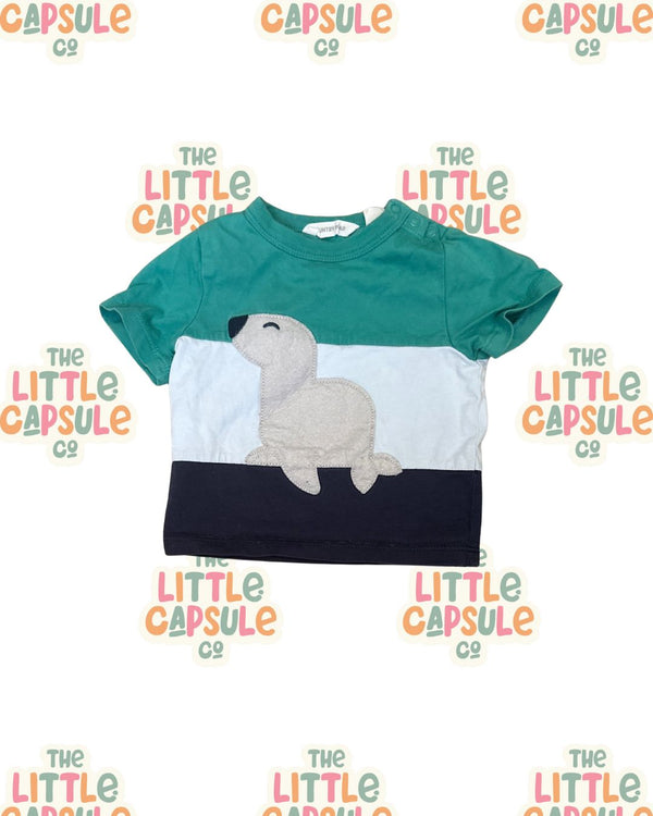 Country Road Green Stripe Seal Tee