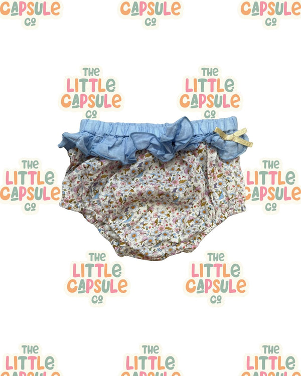 Fleur Harris Blue Floral Frill Bloomers