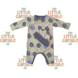 Burberry Children Romper & Beanie Set with Blue Dots