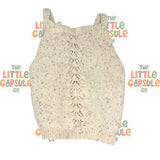 Jamie Kay Cream Knit Top with Purple Fleck