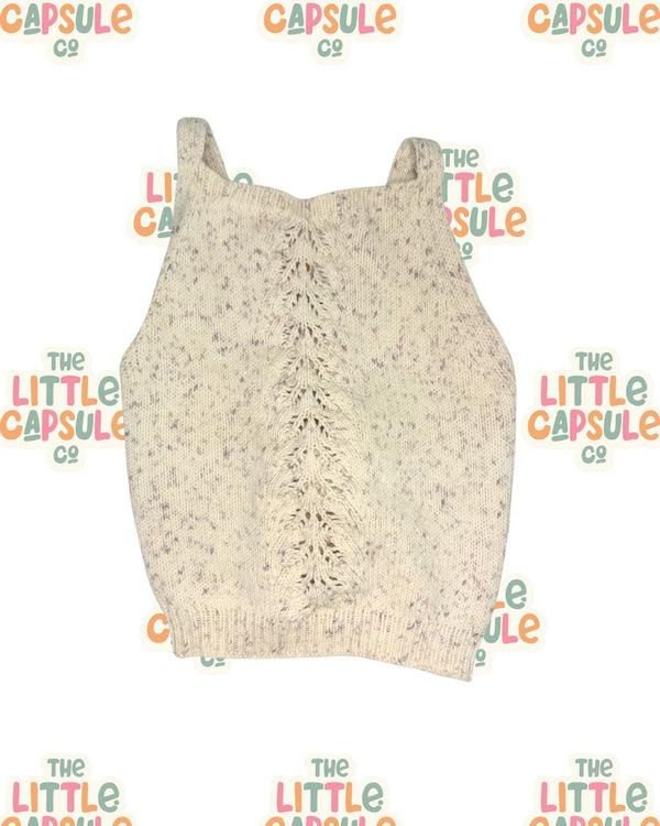 Jamie Kay Cream Knit Top with Purple Fleck