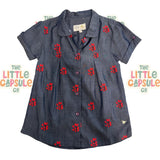 Cherry Crumble Blue Cotton Shirt