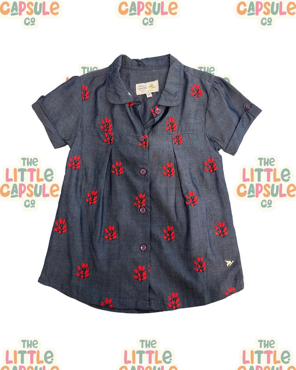Cherry Crumble Blue Cotton Shirt