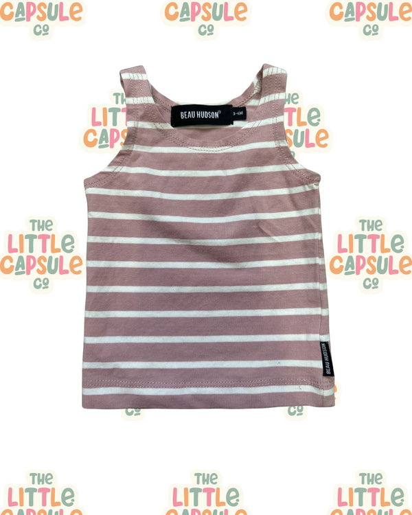 Beau Hudson Taupe Stripe Singlet