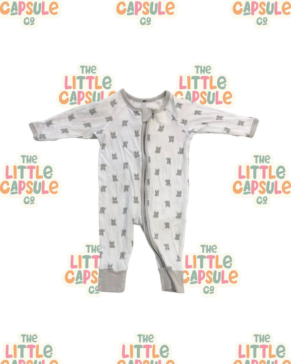 Bilbi Puppy Print Long Sleeve Romper