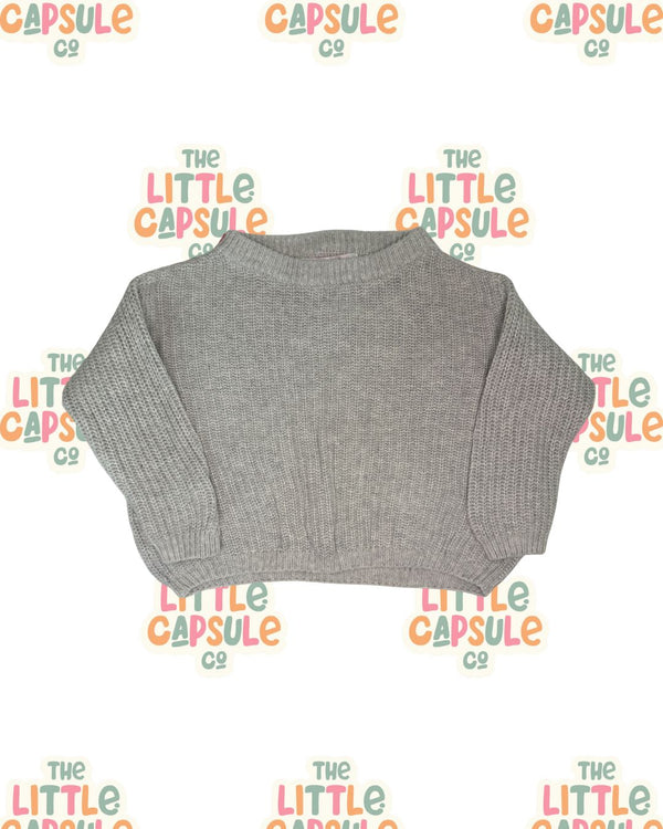 La Sienna Light Grey Cable Knit Jumper