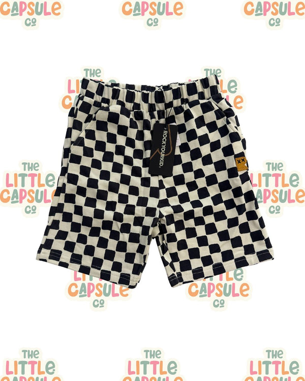 Rock Your Kid Checkered Shorts